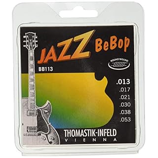 Thomastik-Infeld BB113 Jazz Guitar Strings: Jazz Bebop Series 6 String Set – Pure Nickel Round Wounds E, B, G, D, A, E Set - Les Beatles, Paul McCartney, John Lennon, RIngo Starr, George Harrison
