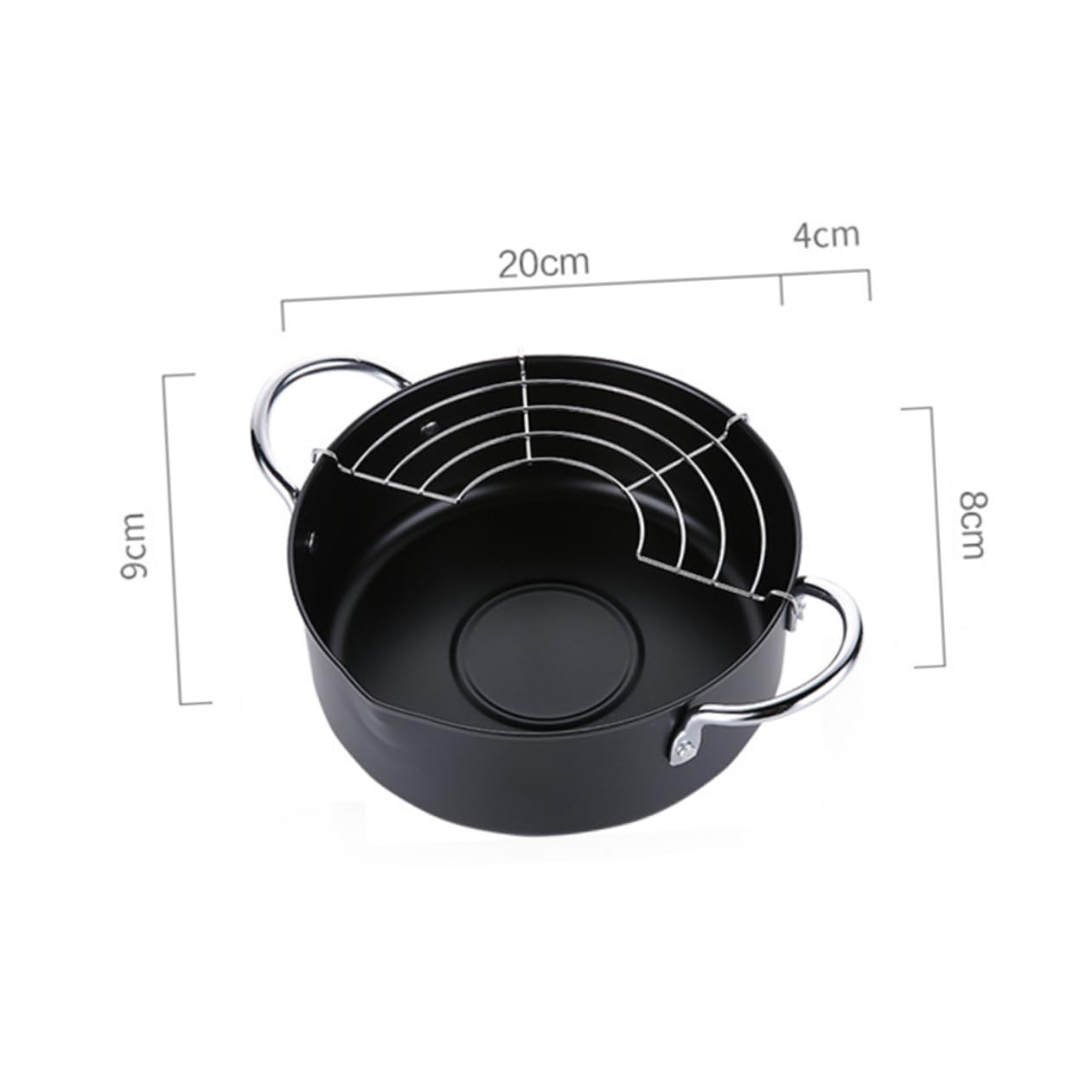 OFFSCH Iron Cookware Multi-functional Detachable Fryer Easy to Clean Gas/induction/electric Stove 20cm Fry Pan