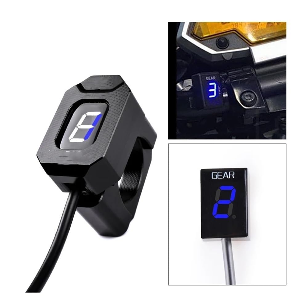 Indicatore di Cambio Marcia per Moto, Display Digitale per VZ1500 VZ-1500 VZ 1500 2009-2015, indicatore di Marcia da 1 a 6 Livelli, Accessori per Moto (Anello Fisso Blu)