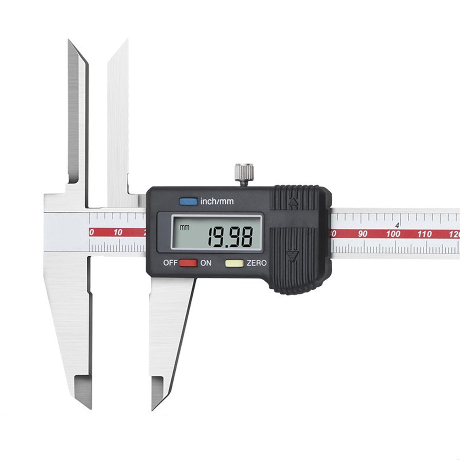 Calibre Digital de Mandíbula Superior Larga, Pie de Rey Digital de Acero Inoxidable, Alta Precisión Electrónico Vernier Caliper con Pantalla LCD, Conversión de Pulgada/Métrica,150mm/6in