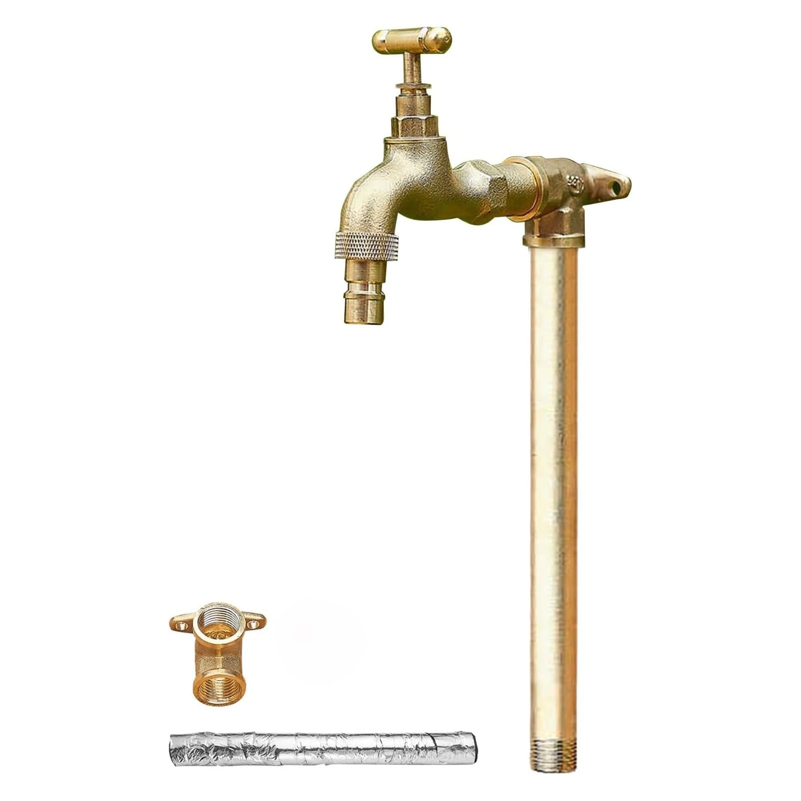 SDCFFC Freestanding Vertical Garden Water Column with Faucet - 80cm/31in Outdoor Hydrant for Irrigation & Washing Anti-Freeze Crack Resistant Stylish Gold Design