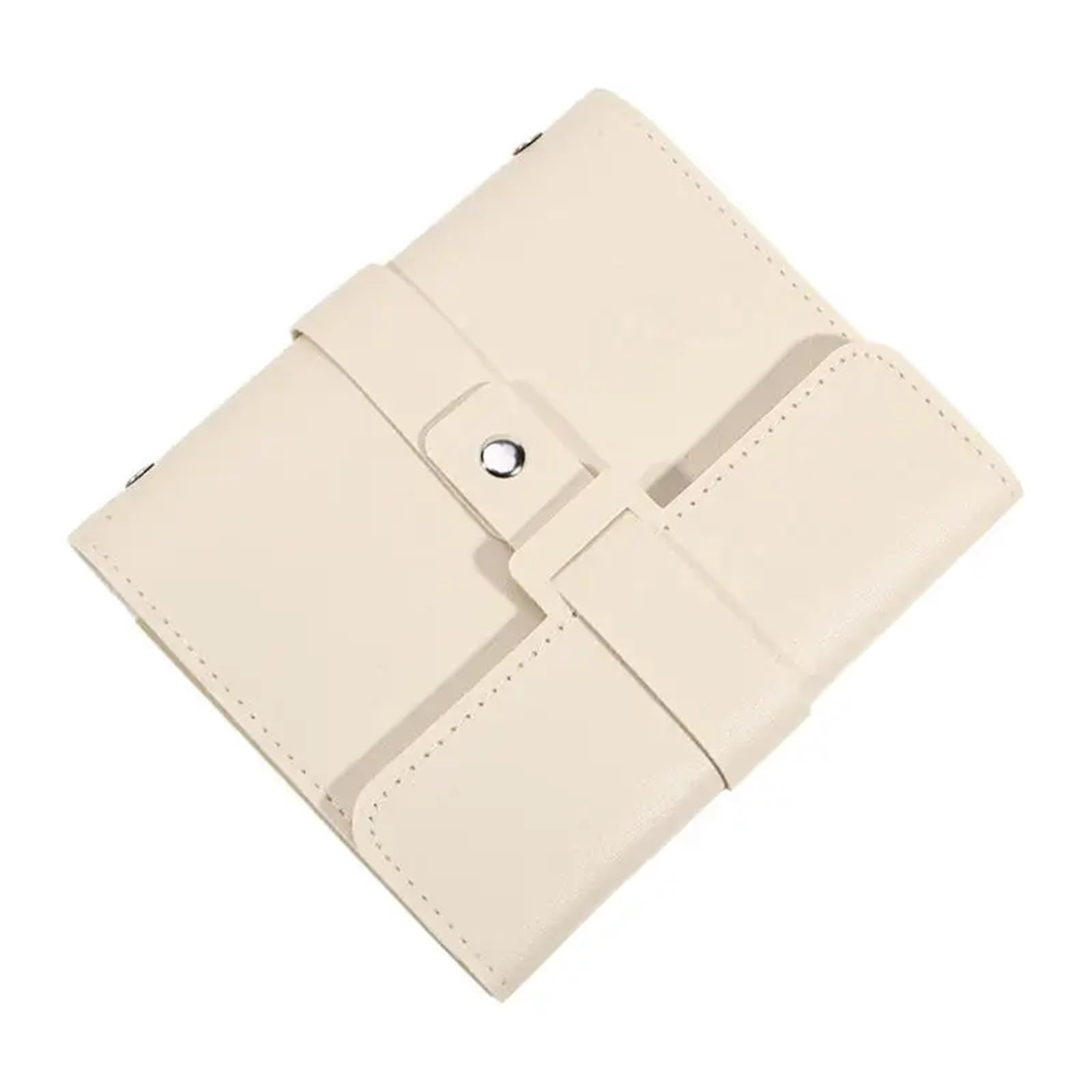 FDzkrtvm Transparent Jewelry Storage Book, Earrings Organizer Album PU Leather Multicolor Travel Jewelry Case(Beige)