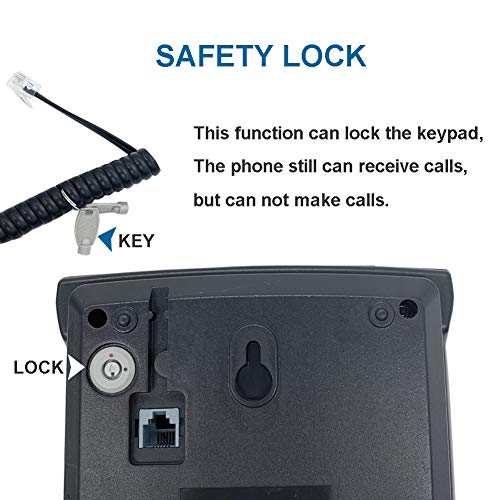 Hepester Landline Phone With Redial & Mute Function, Wall-Mounted Business Corded Phone In Home/Office/Hotel (Black) #TOP4