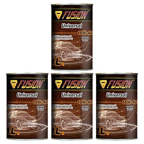 Aceite de Motor Universal 15W-40 ProFusion Pack de 4 x 1L = 4L – Aceite Mineral para Gasolina y Diésel – Alta Protección Antidesgaste, Anticorrosión y Baja Volatilidad – API SG/CD