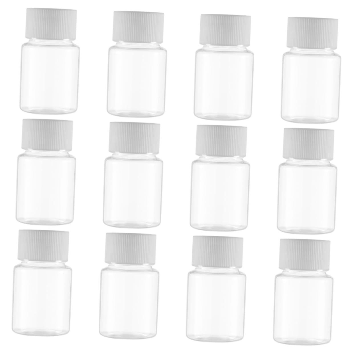 Ciieeo 12Pcs Empty Medicine Bottles with Caps Containers for Liquid and Solid Medication Storage for Travel and Home Use