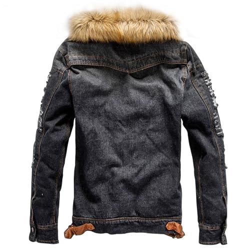 Chaqueta vaquera con forro polar abrigo de invierno para hombre S-6XL 6