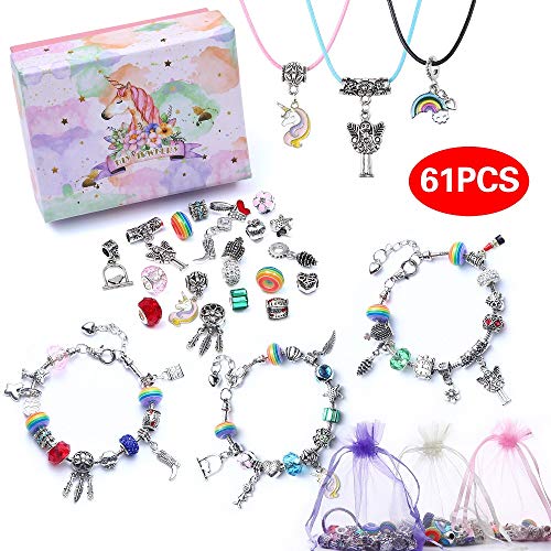 DIY Charm Bracelet Making Kit, Jewelry Making Kit Charms Bracelets for Making DIY Jewelry Advent Calendar Party Favor Craft Birthday Gifts for Teens Girls