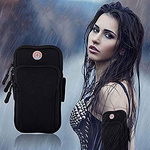 Image of Polyester Sweatproof and Water Resistant Armband | Cell Phone Holder | Armband Case with Card Key Pocket for Running, Gym and Outdoor Sports, All Smart Phones - Support Upto 6.5 Inches