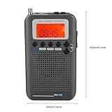 VHF Airband Radio, Portable Full Band Radio Aircraft Band Receiver, with LCD Display Alarm Clock (Black) - Image 6