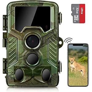 coolife Wildkamera WiFi 4K 32MP Wildkamera mit Bewegungsmelder Nachtsicht 125° Erfassungswinkel Auslösegeschwindigkeit 0…