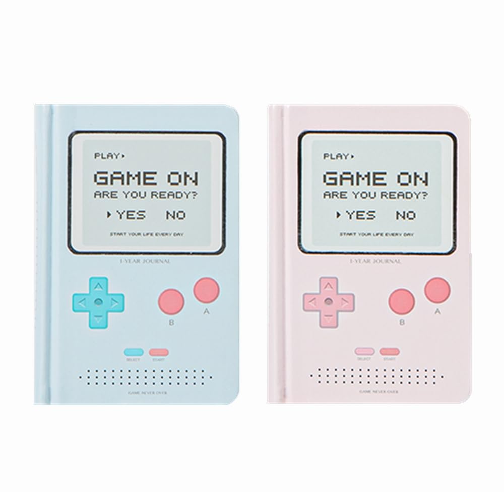 Undated Daily Planner 365 Days Notebook Game Design Pocket Organizer Appointment Book Journal Notebook A6 mini Cute Diary (Pink+Blue) — image 1