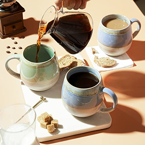 Lifver 21 Oz Large Ceramic Coffee Mug, Stoneware Coffee Mugs Set Of 2, Big Tea Cup For Office And Home, Gifts For Women, Dishwasher And Microwave Safe (Blue) #TOP1