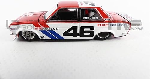 Miniatura 3 de TSM Modelo Datsun 510 Pro Street Versión 1 #46 BRE Rojo y Blanco (Diseñado por Jun Imai) Kaido House 1/64 Modelo de auto fundido a presión por True