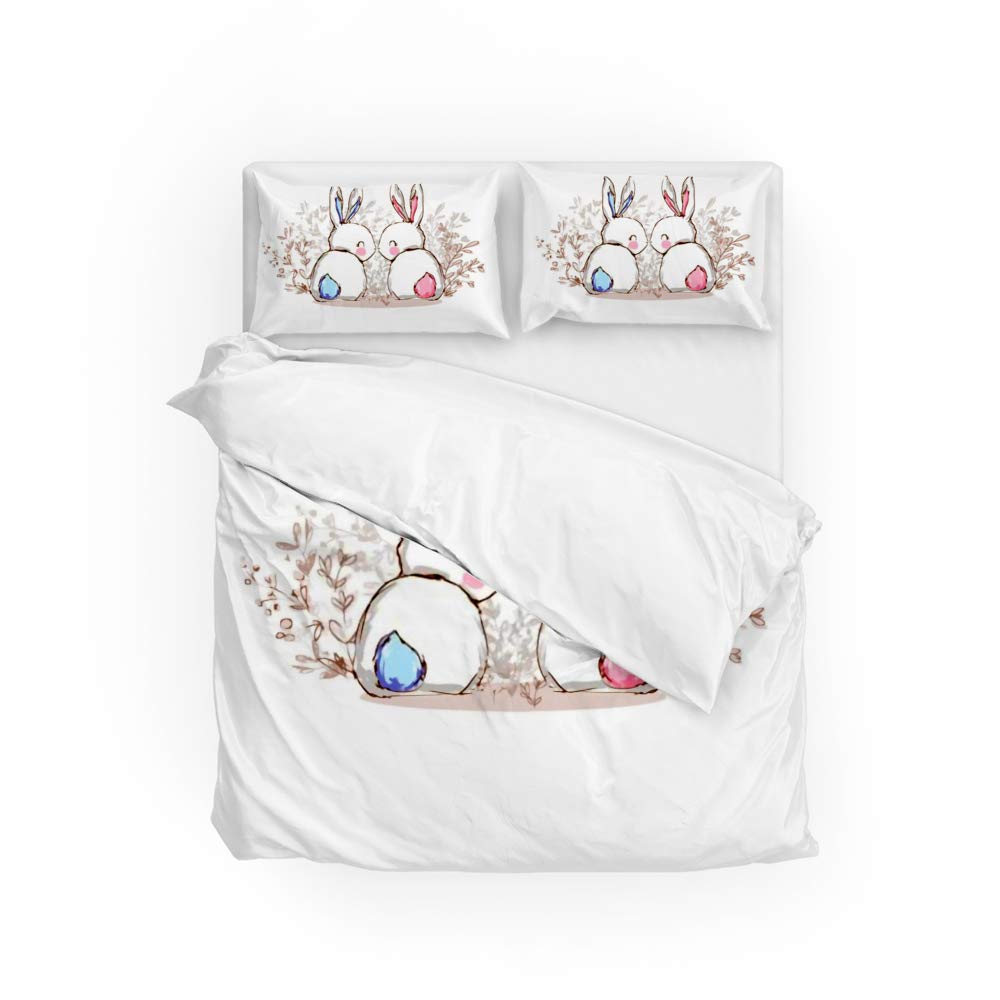 Housse de couette lapin pour chambre d'enfant et adolescent lit 1 personne