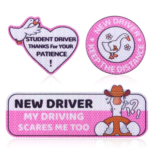 3 Magnetische Aufkleber für Fahrschüler, Selbstklebend Reflektierende Aufkleber für Fahranfänger Logo für Fahranfänger für Fahranfänger (Gans)