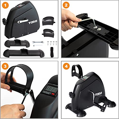 Image of TODO Mini Exercise Bike Pedal Exerciser Foot Peddler Portable Therapy Bicycle with Digital Monitor