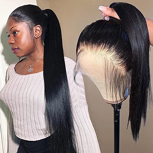 VIPbeauty 360 Lace Frontal Wig Brazilian Straight Human Hair Wig For Black Women 20 Inch Glueless 360 Lace Front Wig Pre Plucked With Baby Hair