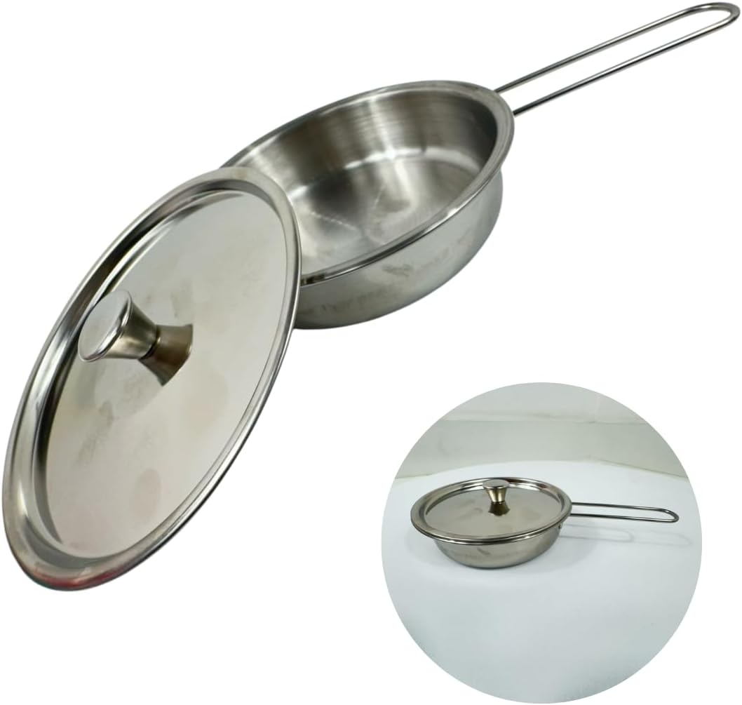Kit Jogo de Panelinhas em Aço Inox, Conjunto De Mini Panelas Com Utensílios, Brinquedo Infantil Hora Da Cozinha