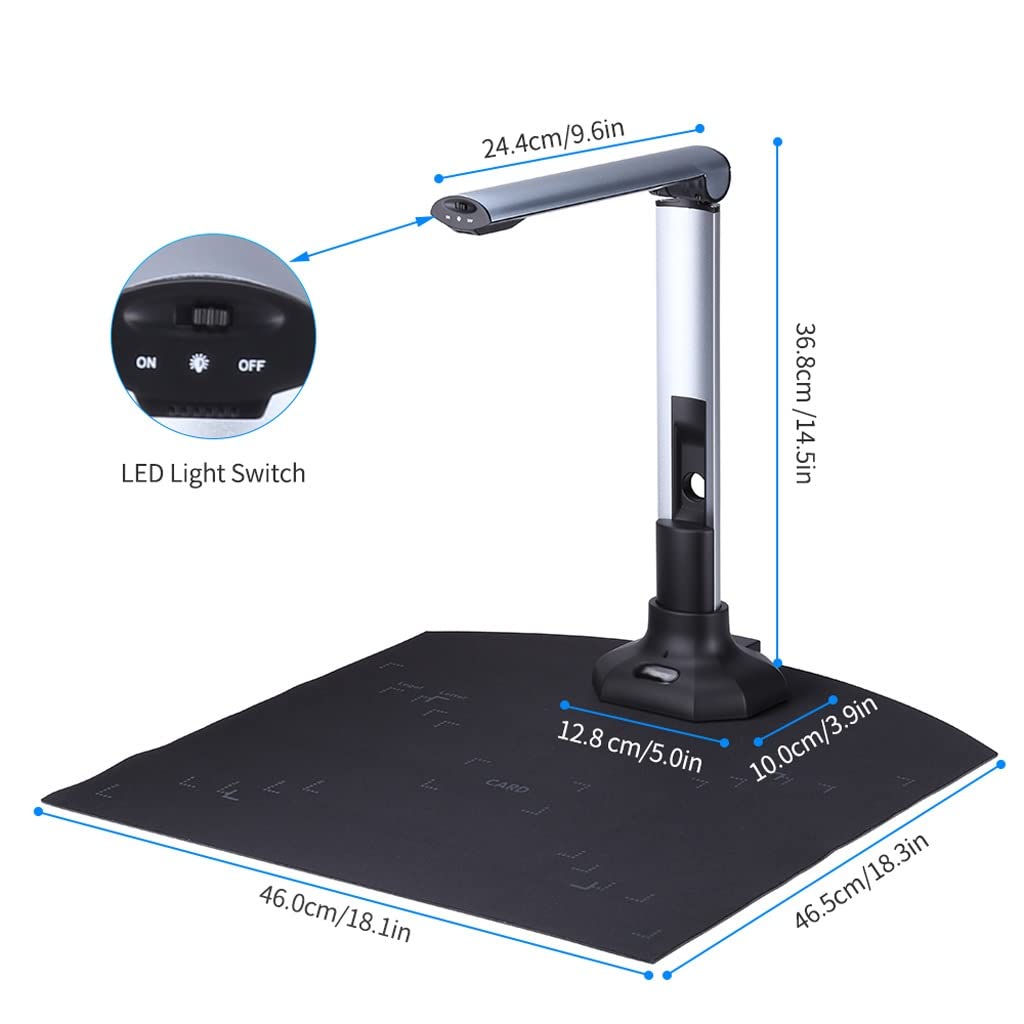 Amazon | ポータブルブックおよび書画カメラスキャナー LED ライト付き 
