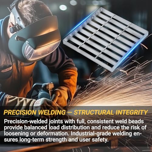 image for Otoolling 2 Pcs Galvanized Steel Drain Grate 12 x 12 Inch Heavy Duty O