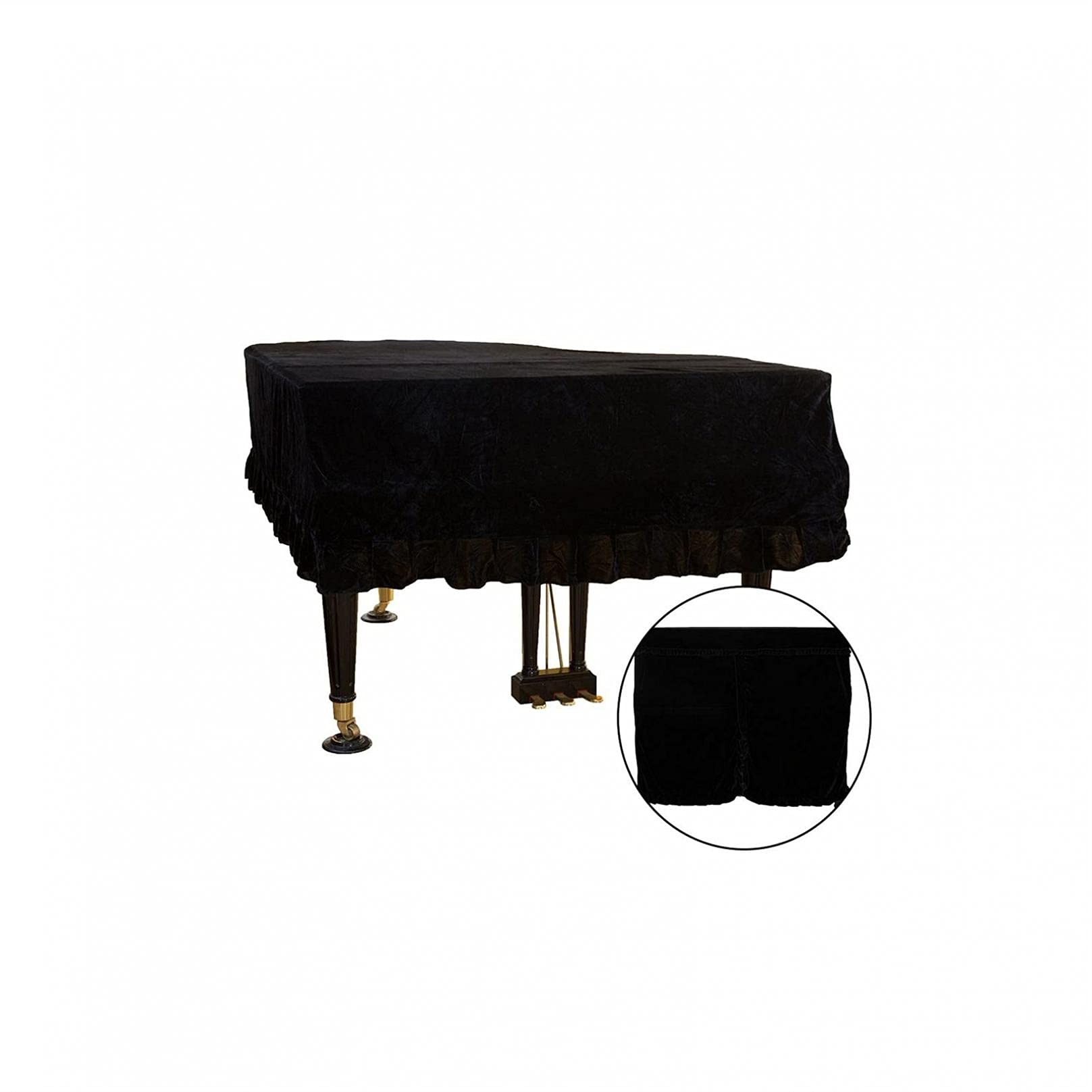 Copertura Pianoforte Verticale 150cm - Velluto Nero Con Oro, Anti Polvere - Foto 5