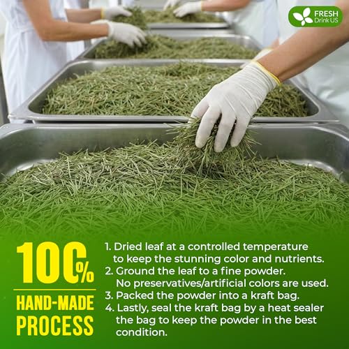 Image of FreshDrinkUS, Premium 8oz Pine Needle Leaves Powder, 100% Natural & Pure, Herbal Tea, Daily Infusion Botanical, No Sugar, No Caffeine, No Gluten, Vegan.