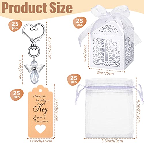 Fumete 100 Pieces Angel Keychains Favor Baptism Party Favors Baptism Favor Boxes White Organza Bags With Tags thumb #1