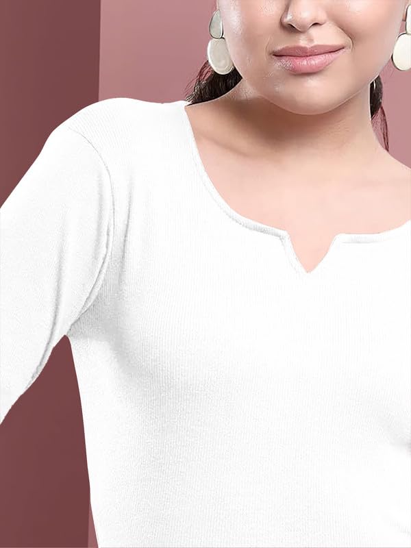 Image of Dream Beauty Fashion Women's V- Neck Long Sleeve Slim Fit Casual Tee Top, 23 inch inches (Trisha-01-P)