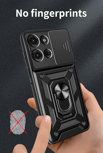 Image of for Motorola Moto G86 Case with [2 Pack] Tempered Glass Screen Protector, for Moto G86 5G Case Heavy Duty Armor [Military-Grade] Protective，with Lens ProtectsMagnetic Stand Cover Black