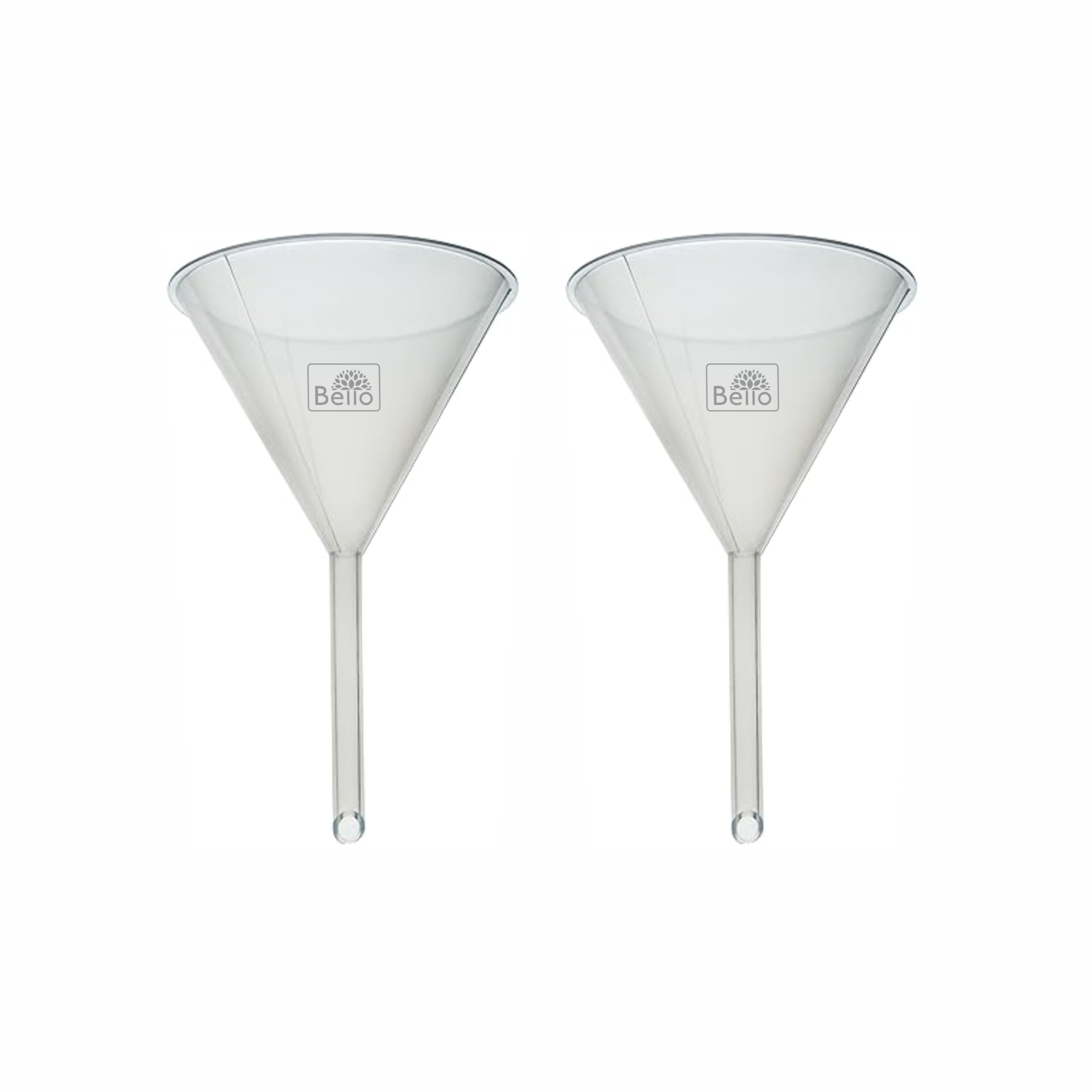 Bello Polypropylene Analytical Funnel 50mm Pack of 2 for Lab Laboratory School, College and Kitchen use funnels Set All Purpose Funnel for perfume liquid, etc