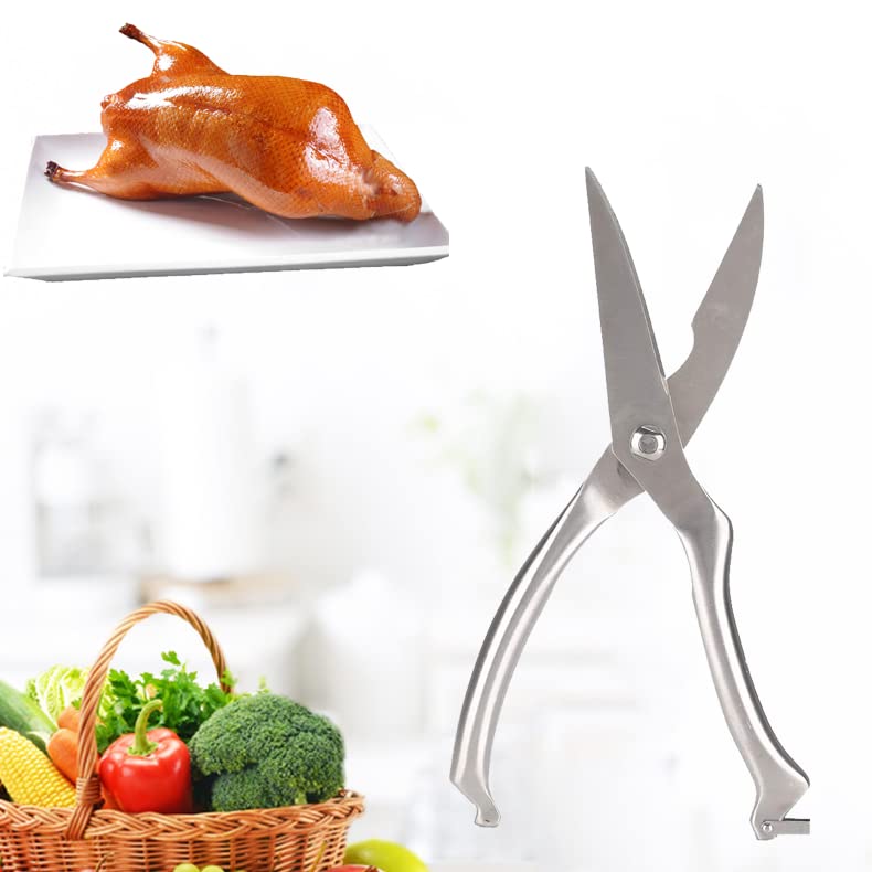 Roestvrijstalen scherpe schaar, keukenschaar, huishoudschaar, multifunctionele schaar van roestvrij staal, gevogelteschaar, gemakkelijk uit elkaar te halen en te reinigen voor kip, gans, kalkoen, vis, groenten, barbecue - Image 3