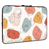 Lapac Abstract Faces Sketch Laptop Sleeve Bag 15-15.6 Inch, Water Repellent Neoprene Light Weight...