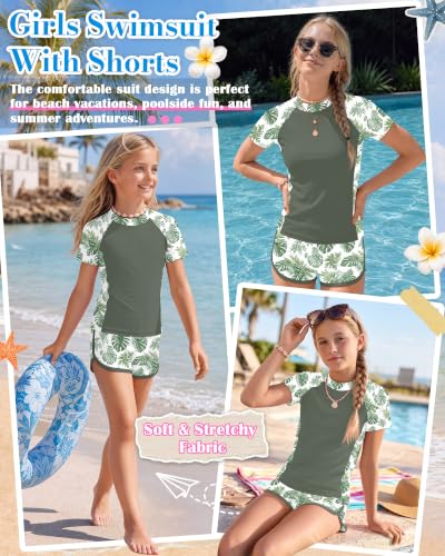 Image of Xaatren Girls 2 Piece Rash Guard Swimsuit