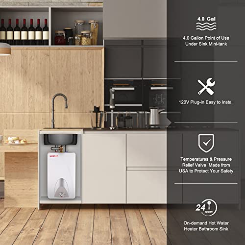 Camplux Me40 Mini Tank Electric Water Heater 4-Gallon With Cord Plug,120 Volts #TOP1