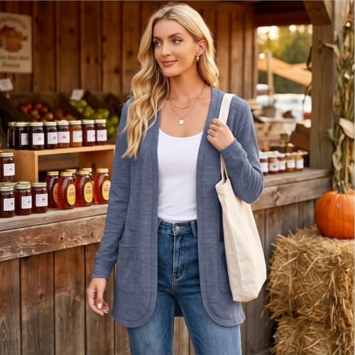 Light Weight Cardigan Women Open Front Long Sleeve Oversized Long Shirt - image 7