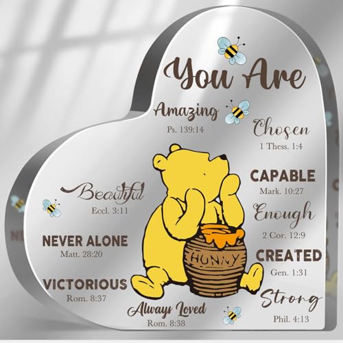 Winnie Inspirational Quotes Gifts for Women Winnie Motivational Acrylic Heart Motivational Gifts for...