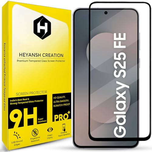 Image of Tempered Glass Screen Protector Compatible for Samsung Galaxy S25 FE 5G / Samsung Galaxy S25FE 5G / Samsung Galaxy S25 FE with Edge to Edge Coverage and Easy Installation Kit