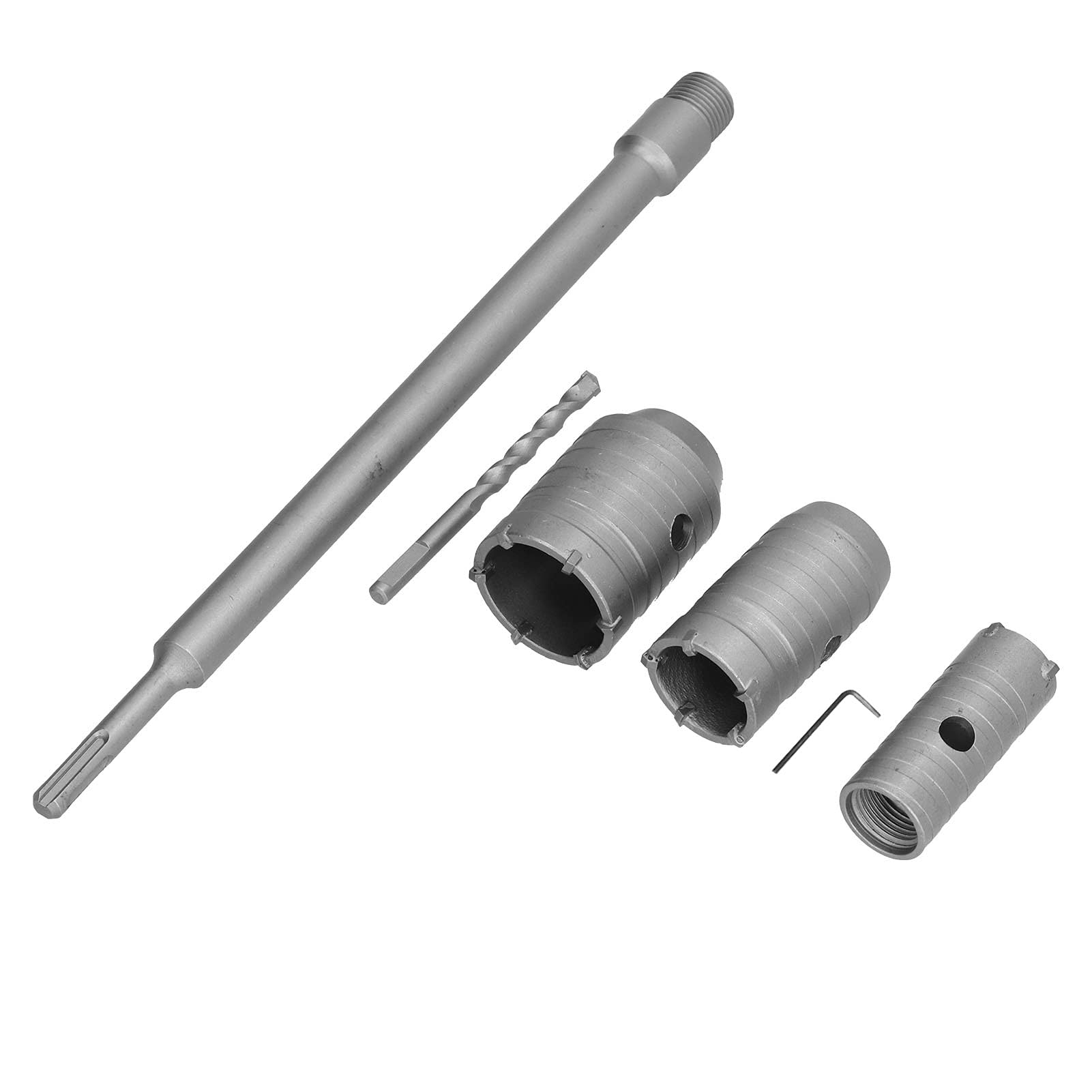 Set di seghe a tazza per taglierina per muro di cemento, manico rotondo 30, 40, 50 mm con gambo da 350 mm