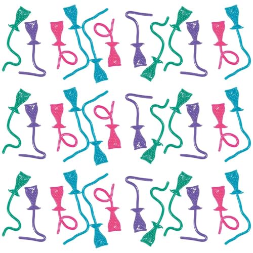 Mermaid Tail Sticky Hands Toys - Bulk set of 72 - Birthday Party Favors and Giveaways