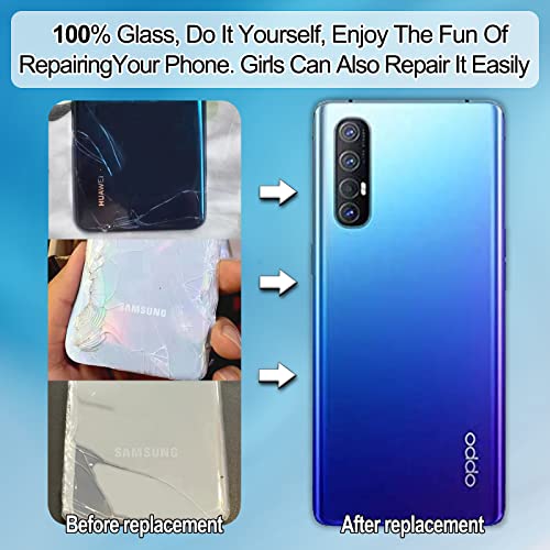 Eonpam Back Cover Glass for Oppo Find X2 Neo/Oppo Reno3 Pro 5G Rear Glass Replacement with Camera Lens + Repair Kit Genuine Rear Housing (Black) - Image 4