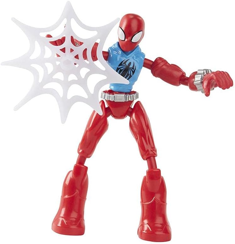 Marvel Spider-Man Bend and Flex Marvel’s Scarlet Spider Action Figure Toy, 6-Inch Flexible Figure, Includes Web Accessory, for Kids Ages 4 and Up