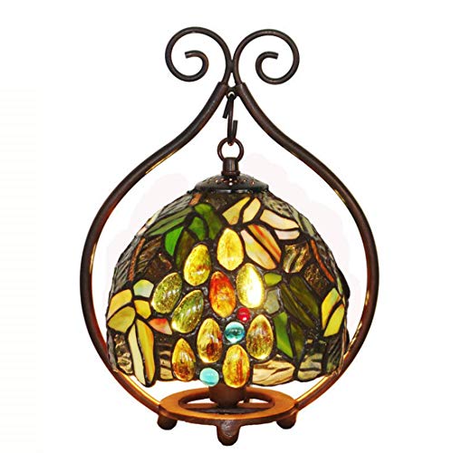 7"Stil Trauben Nachtlampe Pastoral Glasmalerei Tischlampe Kinder Vintage Schreibtischleuchten Für Wohnzimmer Schlafzimmer Nachttisch Lesung