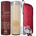 The Love Bamboo Tea Tumbler with Infuser + strainer 18oz for Loose Leaf Tea, Coffee & Fruit Water. Vacuum Insulated Travel Bottle. Leak Proof + BPA Free