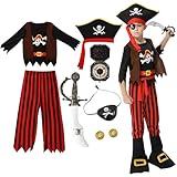 pirat kinderschminke 【Hohe Qualität】: Pirate Costume Kids Deluxe Costume Set, super durable. The accessories are all well finished and safe for kids play with.