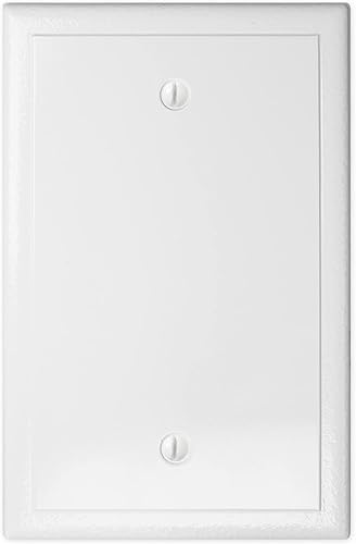Questech Decoración de placa de interruptor de una sola cubierta de toma en blanco, cubierta de receptáculo estándar de un solo interruptor, placa