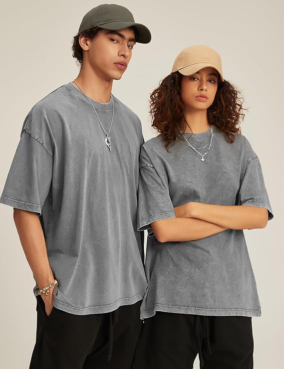 3 Pack Men Oversized T Shirts Cotton Tee Vintage Unisex Short Sleeves Casual Loose Wash Basic Streetwear Baggy Tops2