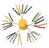AGOOL 600pcs Rubber Fishing Bobber Stopper 20 Set 30-in-1 Float Stops Colorful Oval Fishing Bobber Space Beans for Rigging Float Positioning, Size SS,S,M,L,LL
