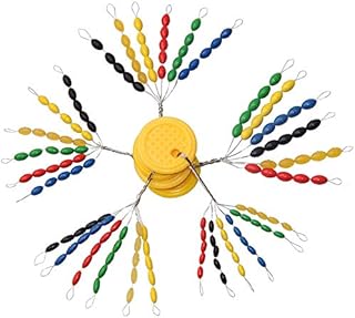 AGOOL 600pcs Rubber Fishing Bobber Stopper 20 Set 30-in-1 Float Stops Colorful Oval Fishing Bobber Space Beans for Rigging Float Positioning, Size SS,S,M,L,LL