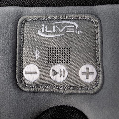 Image of iLive IAHB33G Lights Out Bluetooth Sleep Mask Headphones with Speakerphone, Gray, IAHB33G