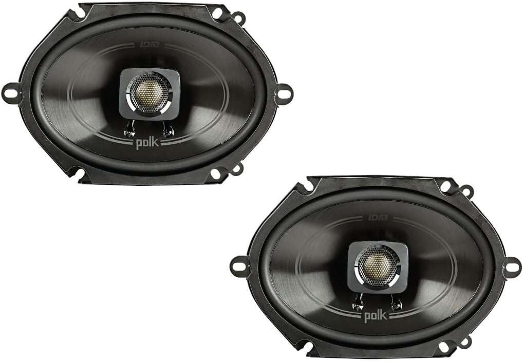 Polk Audio DB572 DB+ Series 5" x 7" Coaxial Speaker for Car & Marine, 2-Way Boat & Car Audio Speaker, 35-22kHz Frequency Response, Polypropylene Woofer Cone & 3/4" Silk Dome Tweeter, Easy Installation